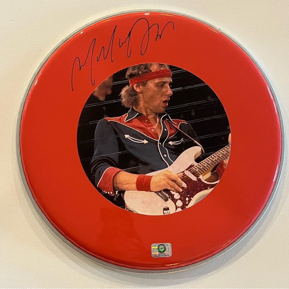 Signed Mark Knopfler Drumhead, COA